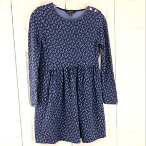 Polo Ralph Lauren kids Dress 100% Cotton Long-Sleeve Floral on Blue Size XL (16)